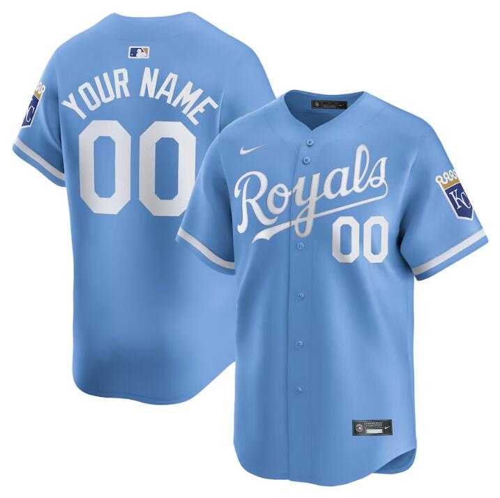 Men%27s Kansas City Royals Active Player Custom Light Blue 2024 Alternate Limited Stitched Baseball Jersey->customized mlb jersey->Custom Jersey